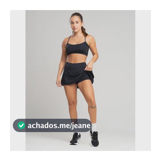 Conjunto Feminino Beach Tennis Short Saia Top Fitness Treino Preto G