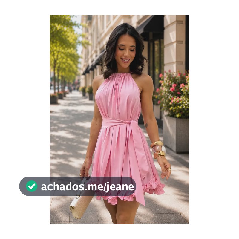 Vestido Festa Plissado Com Cinto Feminino Boho Chic Rosa G/42