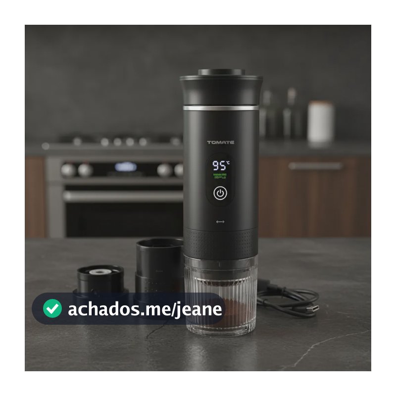 Máquina De Café Portátil 3 Em 1 20 Bar Usb Recarregável Preto 5v