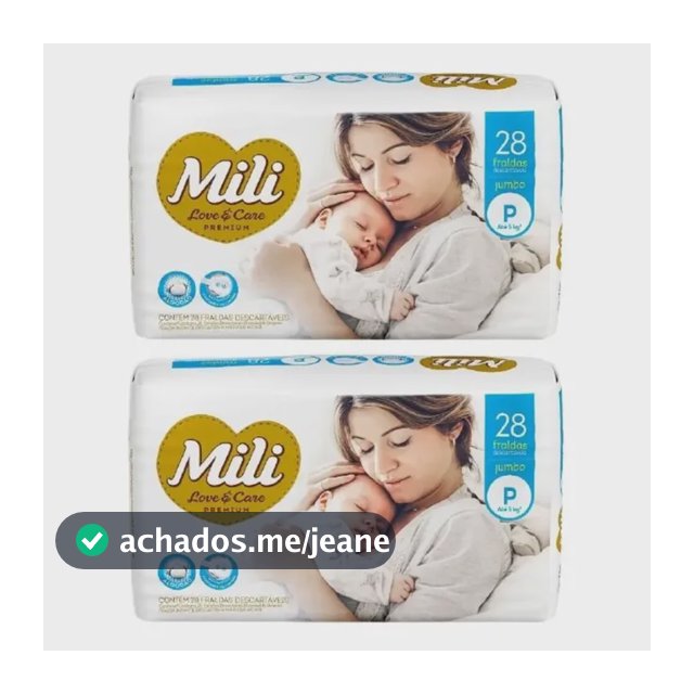 Fralda Descartável Mili Love & Care Tamanho P Com 56 Unidades