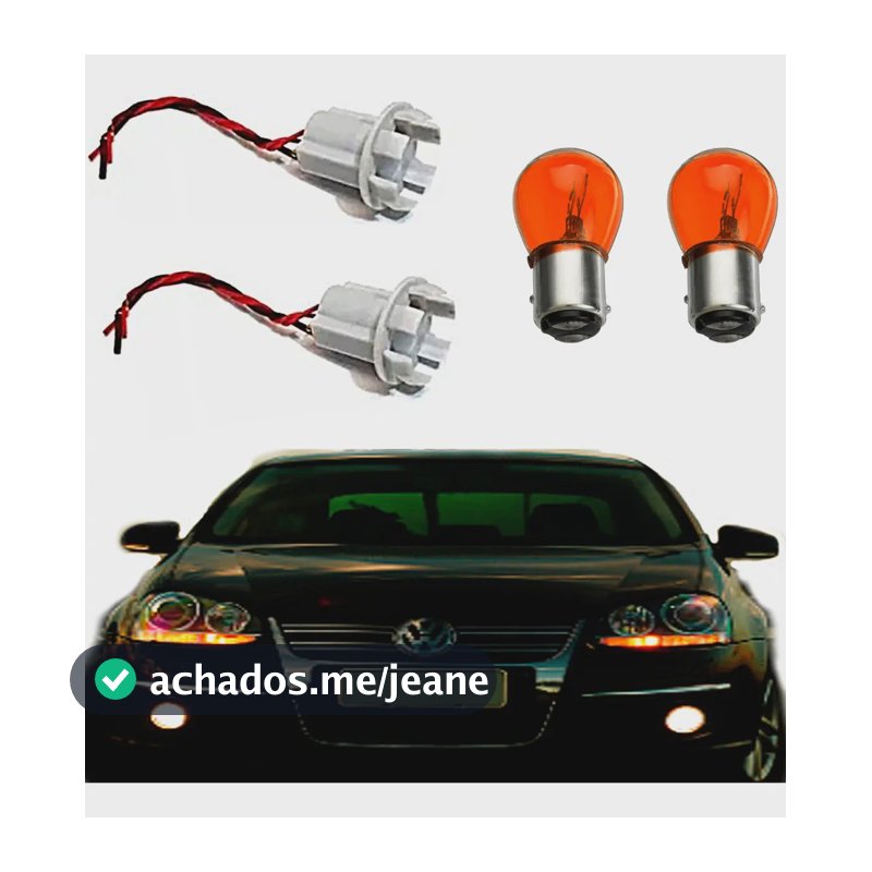 Par Soquete 2 Polos Universal Lampadas Ambar Seta Conjugada