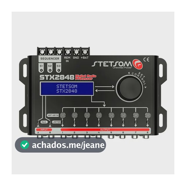 Processador de Áudio Stetsom STX2848 Digital com Equalizador e Crossover Para Carro