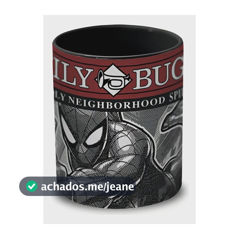Caneca Homem Aranha 300ml Preto Disney