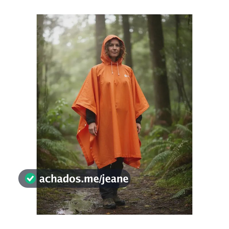 Capa De Chuva Poncho Compacto Impermeável Ntk Legendarios Laranja Unico Liso