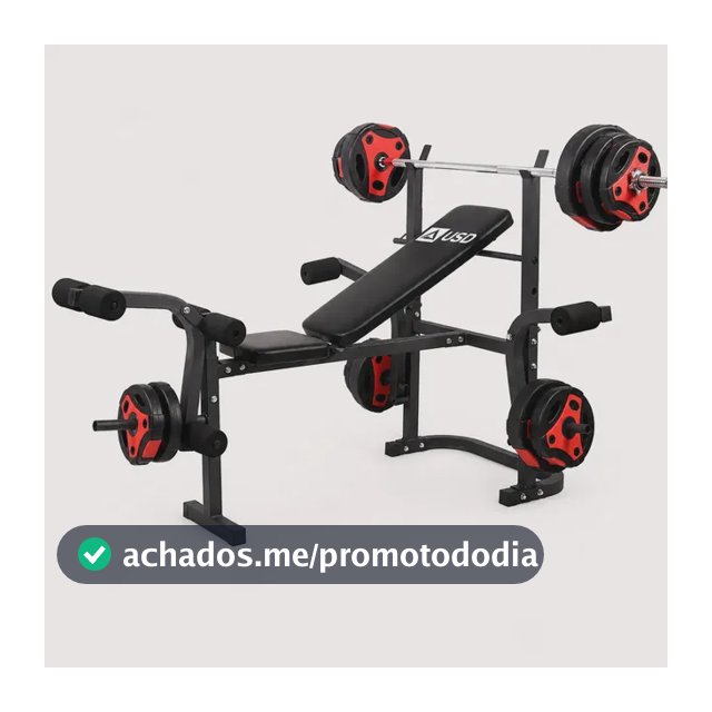 Banco De Supino Aparelho de Musculação Academia Em Casa Ginástica USD Cor Preto