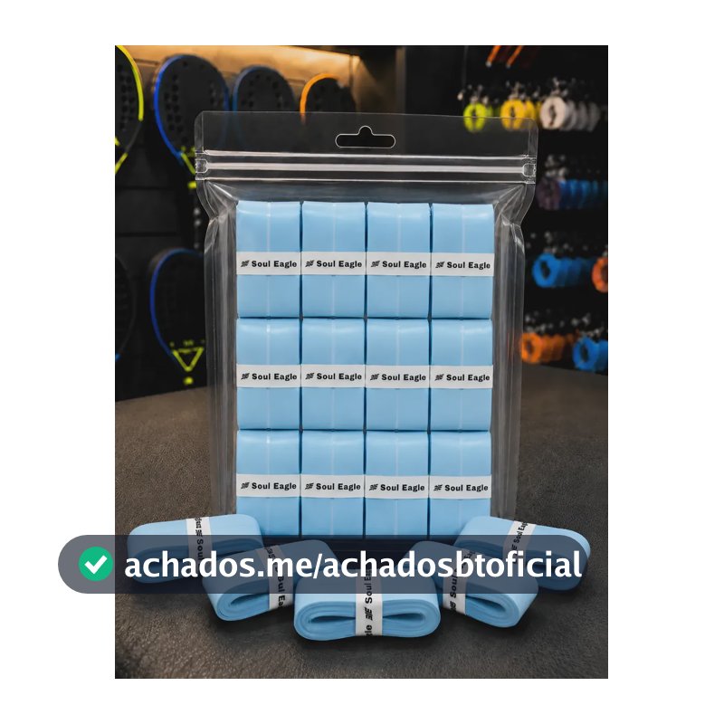 Overgrip Kit 12 Raquete Beach Tennis Tênis Protetor Grip Azul-claro