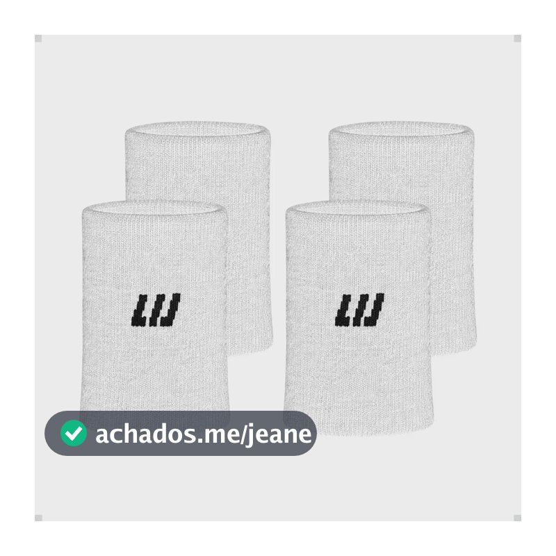 2 Pares Munhequeira Performance Pulse Algodão Tênis Unissex Branco Unico