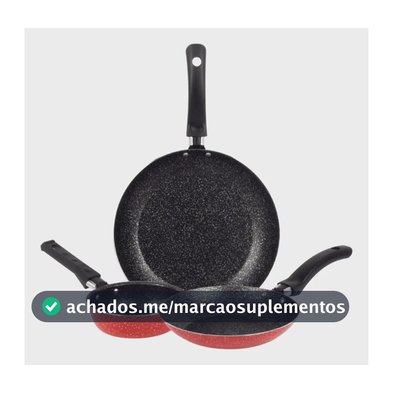 Conjunto De Frigideiras Antiaderente 16/20 Ovo 14 Vermelho