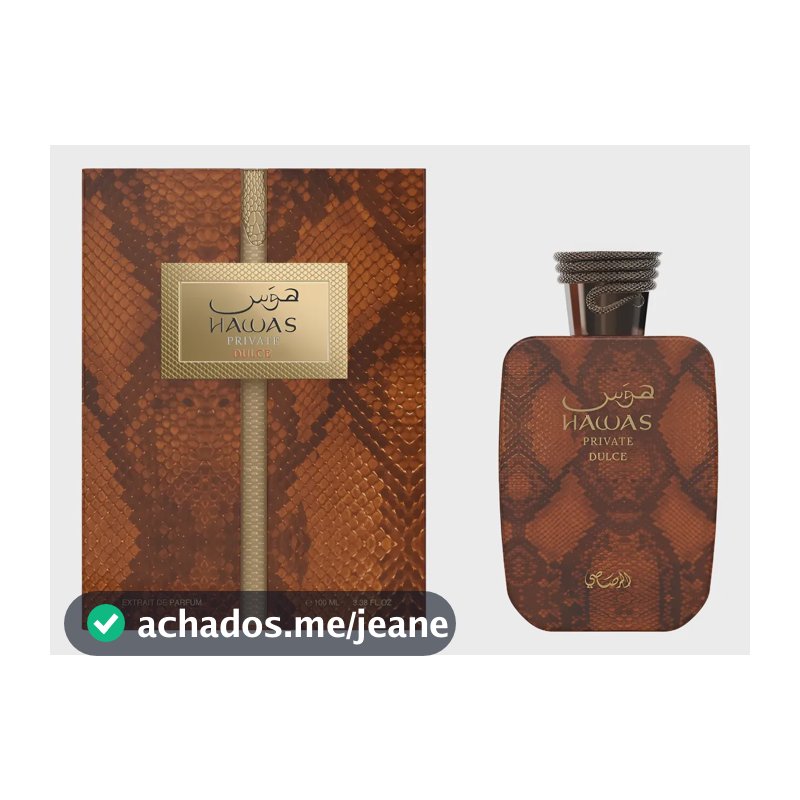 Perfume Hawas Private Dulce Rasasi Edp 100ml Árabe