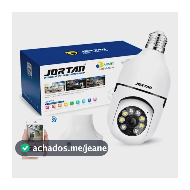 Câmera Lâmpada Segurança Inteligente Visão Noturna Hd Wifi Cor Branco