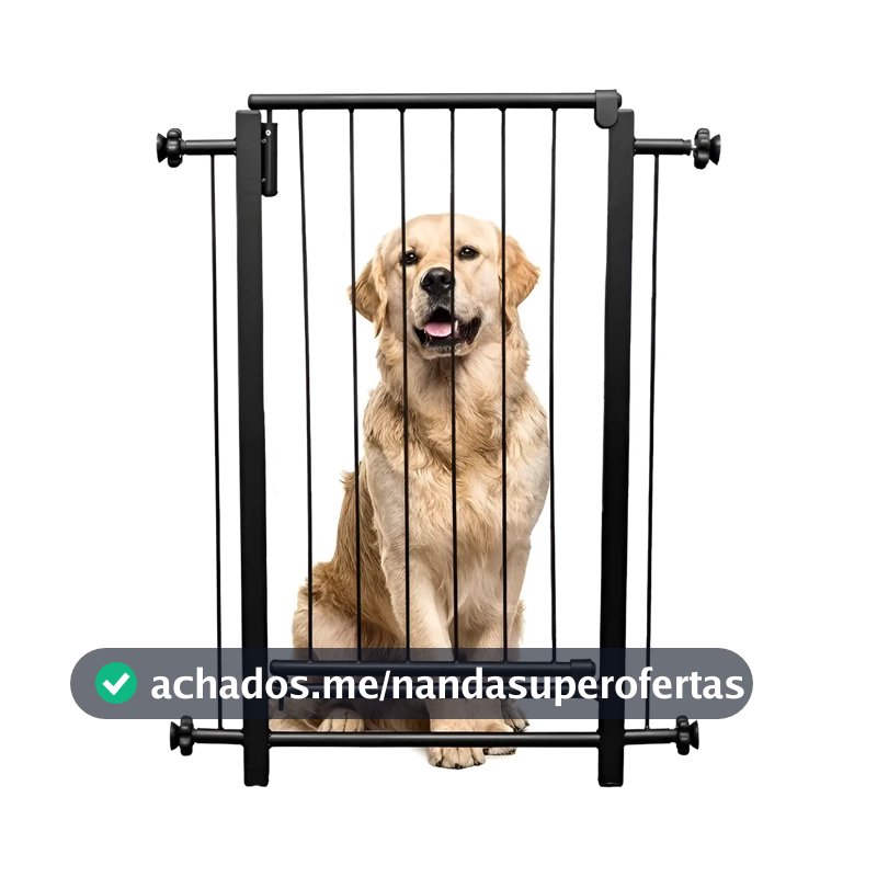 Portão Pet Império Diano Expansivo 140-144cm Segurança Aço Preto