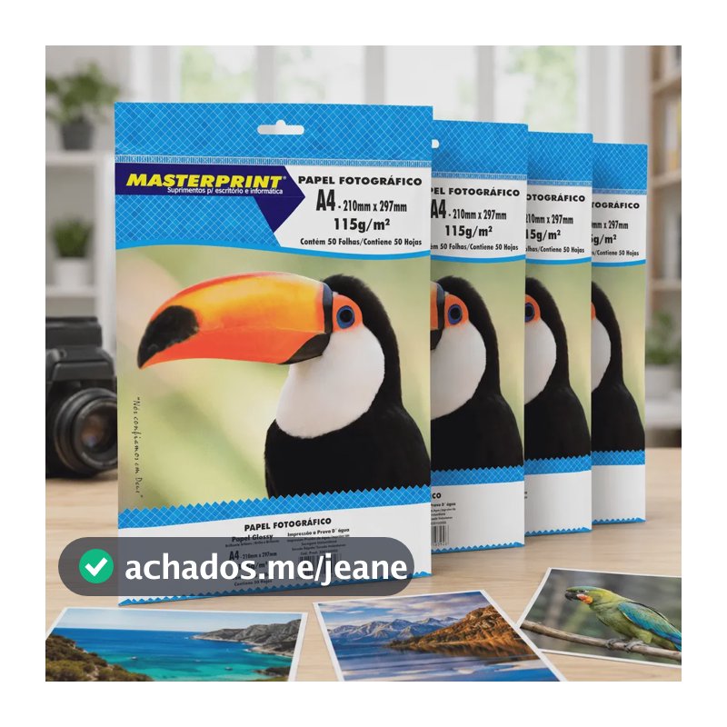 Papel Fotográfico Glossy A4 115g 200fls Masterprint Branco