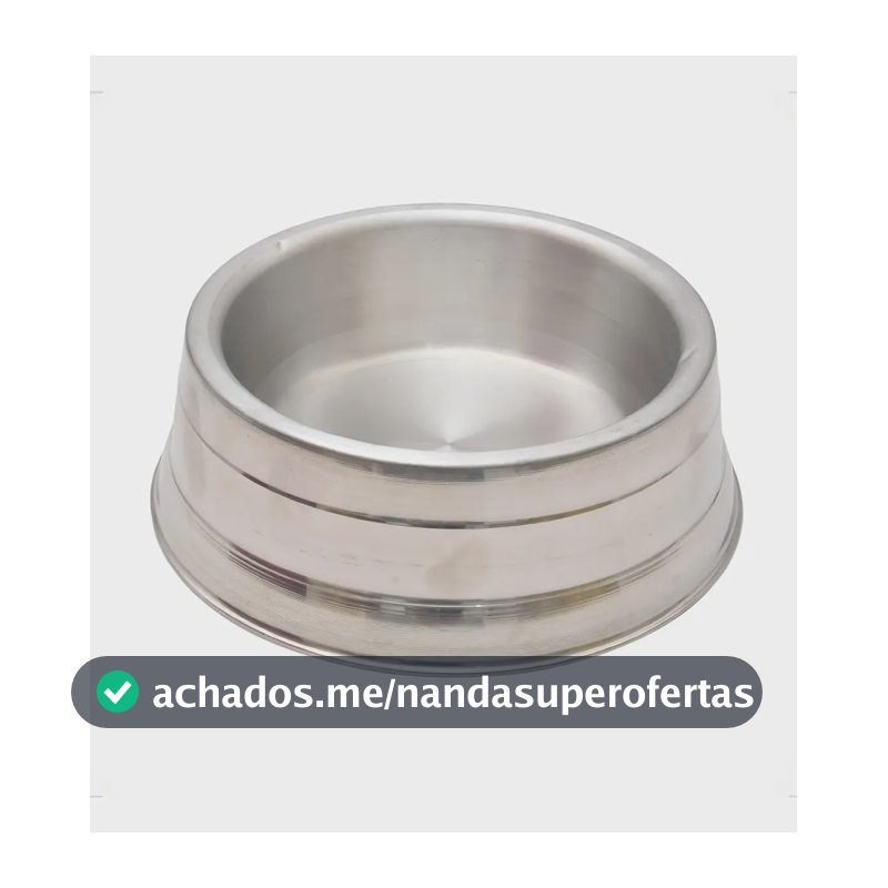 Comedouro Antiderrapante Alumínio Polido eZoo 1250ml Cachorro Médio