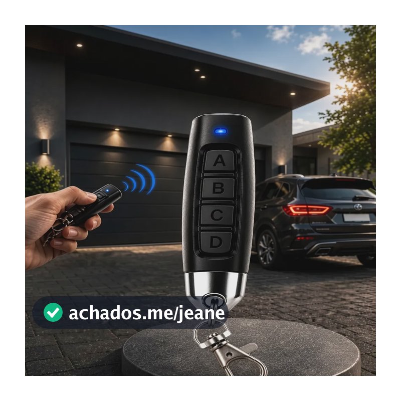 Controle Remoto Portão Garagem Universal 433mhz Eletrônico Preto