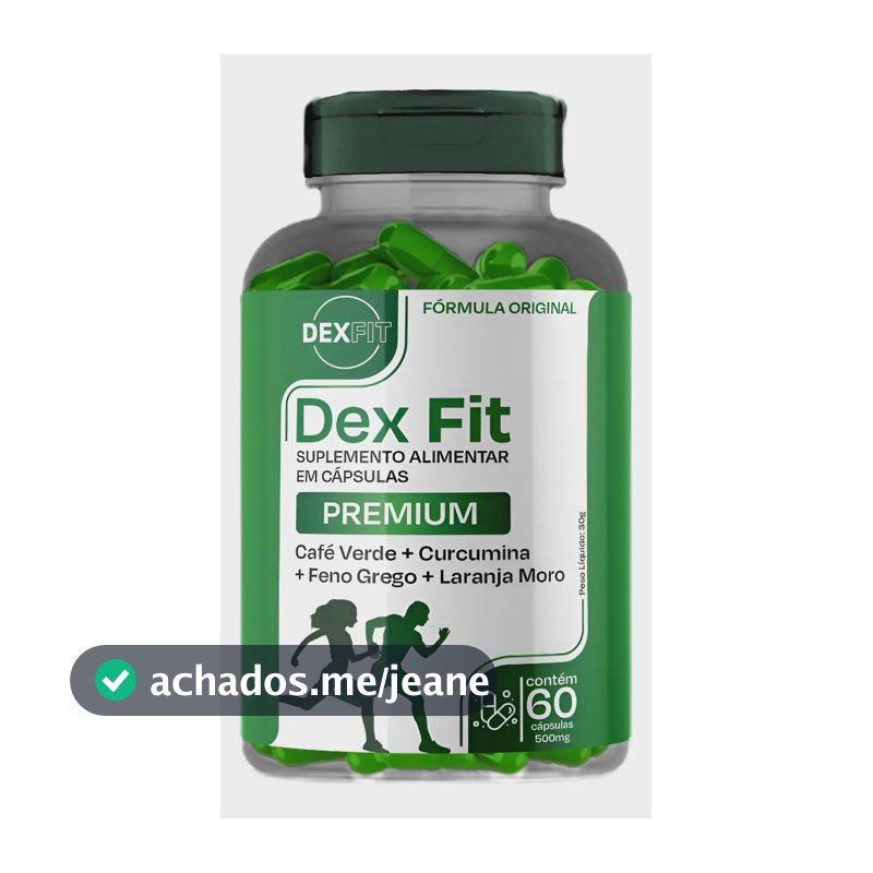 Suplemento DEXFIT Premium Treinos Corrida Academia Saúde Laranja Moro Curcumina Feno Grego Café Verde Cromo Vitaminas B12 e D3 Fibras Intestinal Chia Inulina Colina Ajuda Nutricional com 60cápsulas