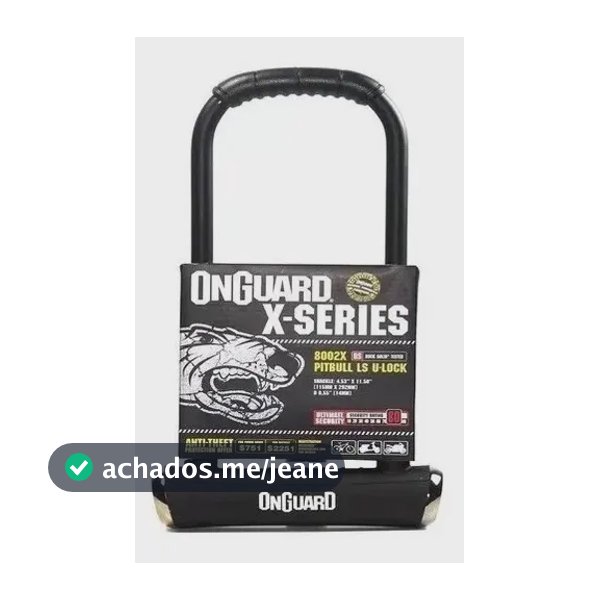 Cadeado Onguard U-lock Pitbull Ls 8002 com 5 Chaves Preto
