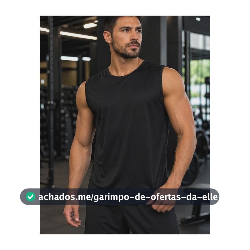 Regata Machão Dry Fit Masculina Anti Suor Treino Corrida Preto G