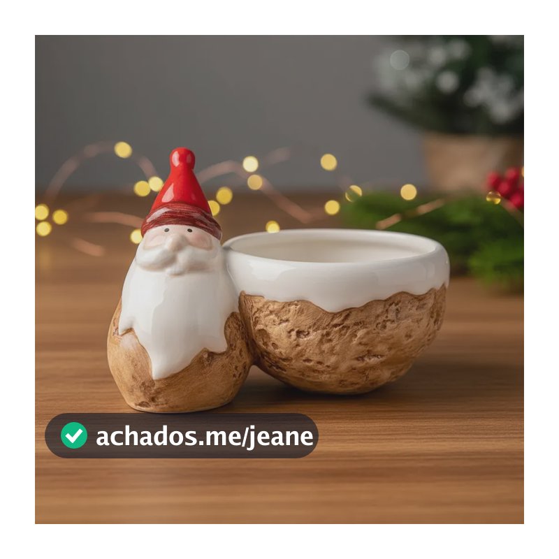 Bowl Decorativo Em Cerâmica Papai Noel