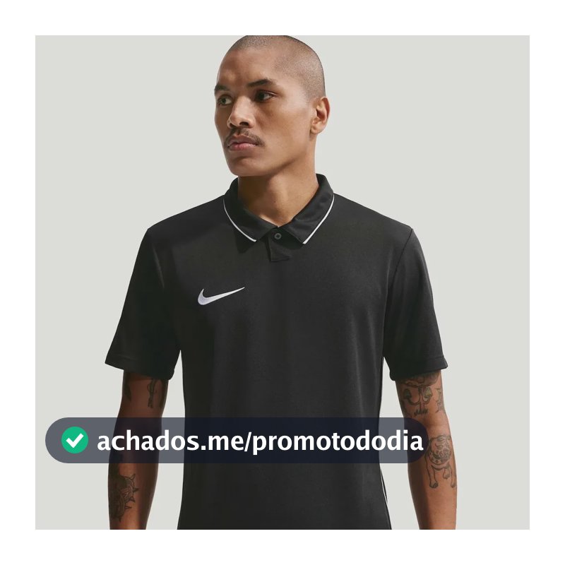 Camisa Polo Dri-fit Nike Park26 Masculina Preto/branco M