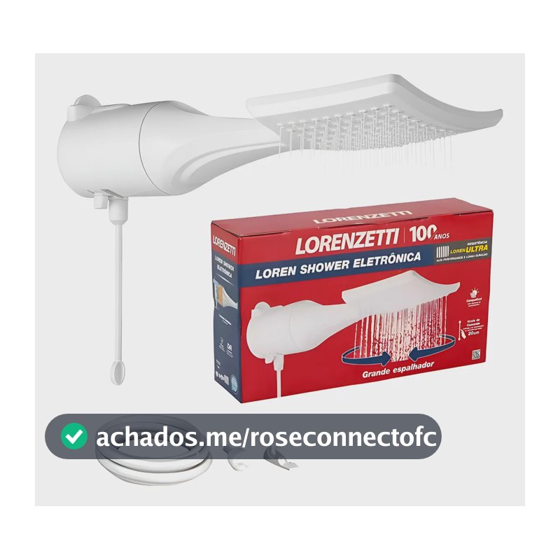 Chuveiro Loren Shower Eletronico Ducha Lorenzetti Cor Branco Potência 5500 W Voltagem 127
