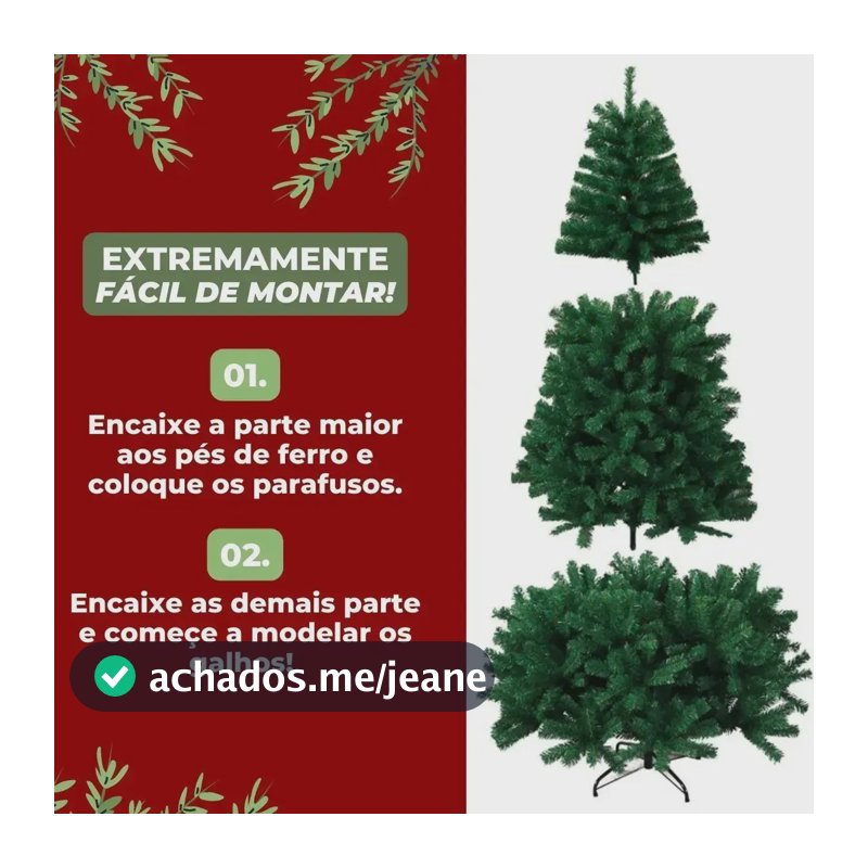 Árvore De Natal Grande 1,80m 600 Galhos Canadense Bem Cheia Luxo Cor Verde Pinheiro Pinheirinho Alegria
