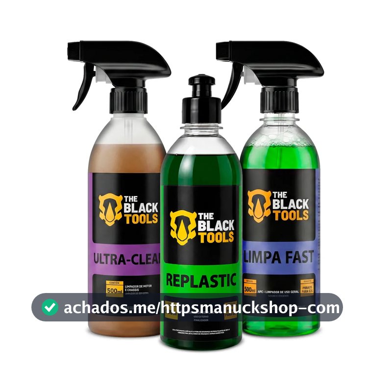 Kit Lavagem Shampoo Produtos Para Limpeza Automotiva Ultra-clean Replastic Limpa Fast Lavar Carro Rapido The Black Tools
