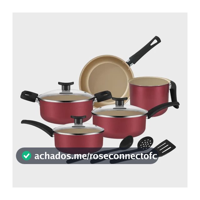 Jogo De Panelas Teflon Antiaderente 8 Peças Cereja