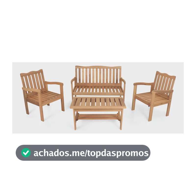 Conjunto Jardim Madeira Eucalipto 4 Peças Yescasa Mesa Centro