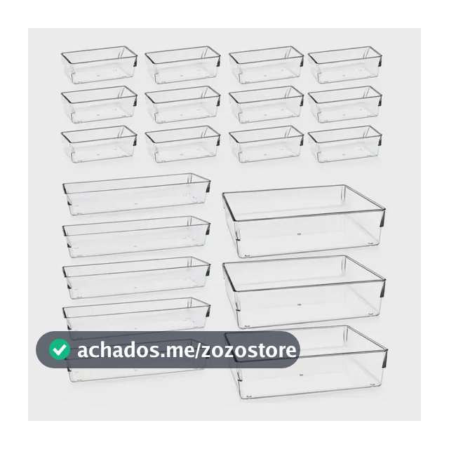 Kit Organizador de Acrílico para Maquiagem e Gavetas com 21 Peças
