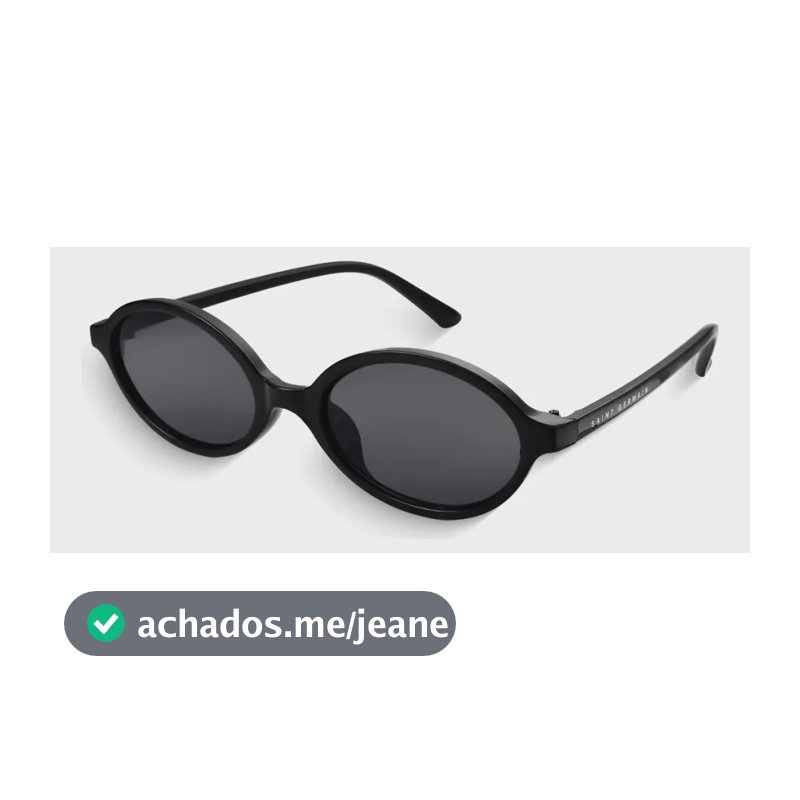 Óculos de Sol Oval Saint Germain Siena Preto Feminino com Proteção UV400