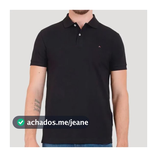 Polo Camiseta Aramis Basic Piquet Preta