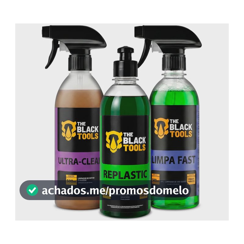 Kit Lavagem Shampoo Produtos Para Limpeza Automotiva Ultra-clean Replastic Limpa Fast Lavar Carro Rapido The Black Tools