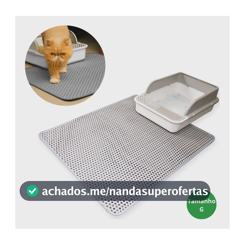 Tapete Coletor Higiênico Para Caixa De Areia Gatos Tamanho G