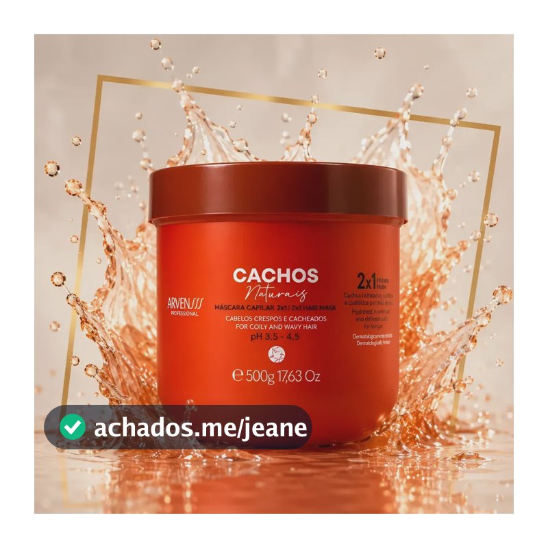 Mascara Capilar Cachos Naturais Arvensis 2x1 500g