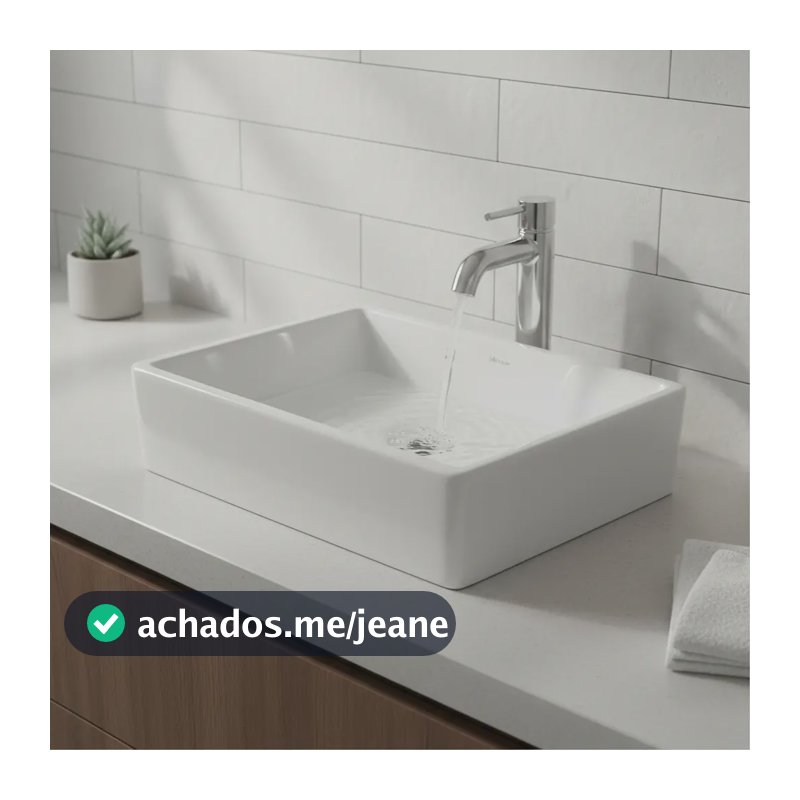 Cuba Pia Louça De Banheiro Lavabo Apoio Sobrepor Retangular Branco Brilhante
