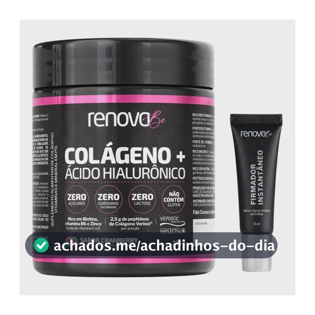 Kit Colágeno Verisol Ácido Hialurônico + Firmador Cinderela