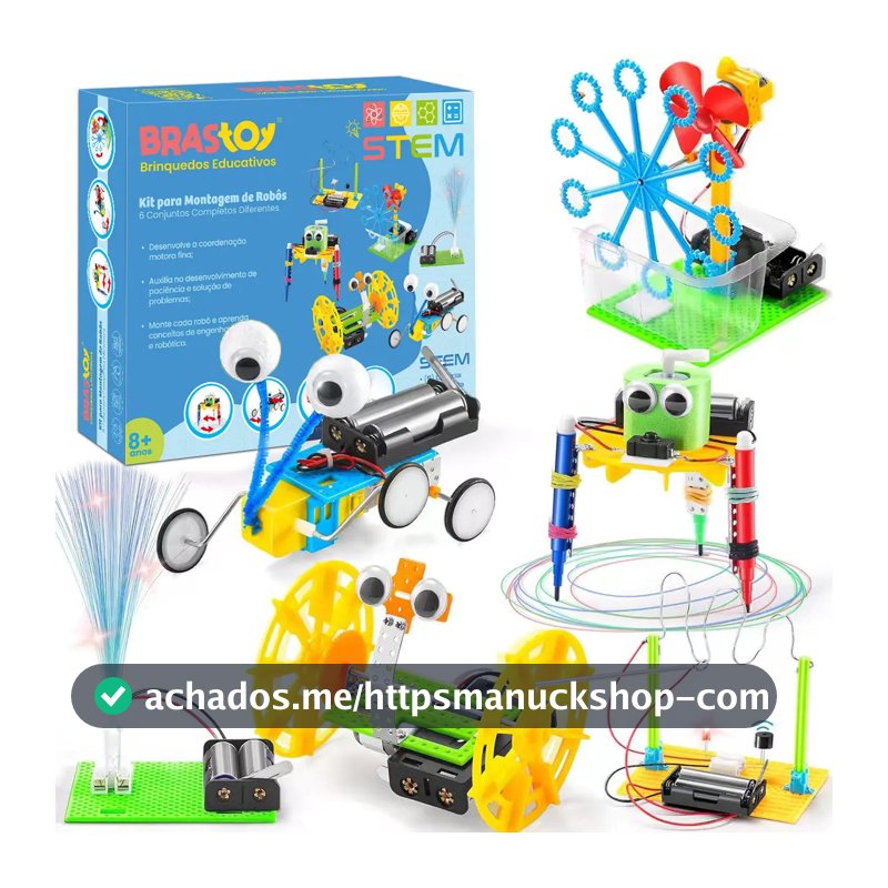 Kit De Ciência De Robótica Stem BrasToy 6 Em 1, Construir Experimentos Científicos Projetos De Engenharia