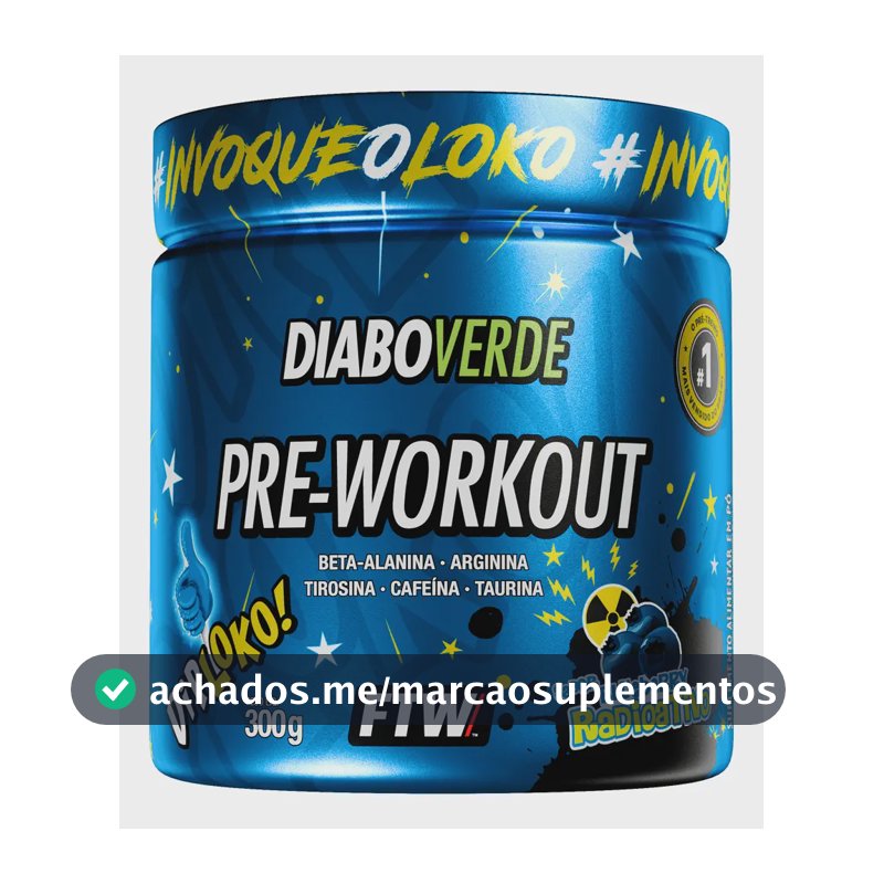 Suplemento Em Pó Pre Treino Dip Loko! Ftw - Diabo Verde Blueberry Radioativo