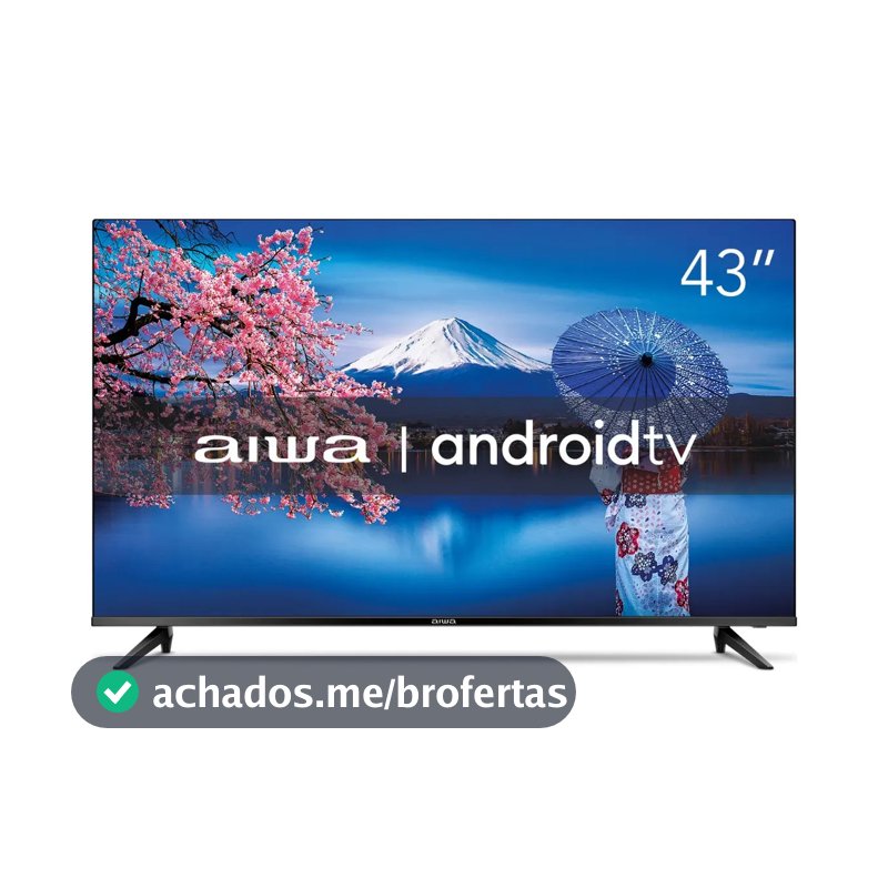 Smart TV AIWA 43” Android Full HD Borda Ultrafina HDR10 Dolby Áudio AWS-TV-43-BL-02-A