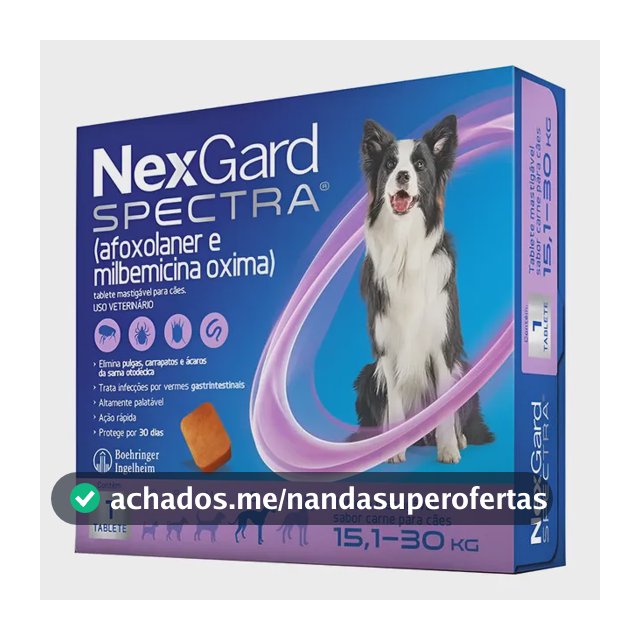 Nexgard Spectra Antipulgas E Carrapatos Cães De 15,1-30 Kg Boehringer Ingelheim