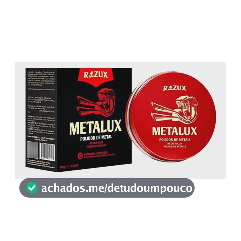 Polidor de Metais Metalux 100g Razux Abrilhantador Alumínio Aço Inox