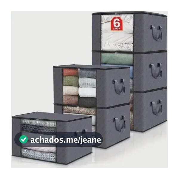 Kit 6 Saco Organizador Dobrável Guarda Roupa Edredom Cobertor Multiuso Com Zíper Grande Alta Capacidade