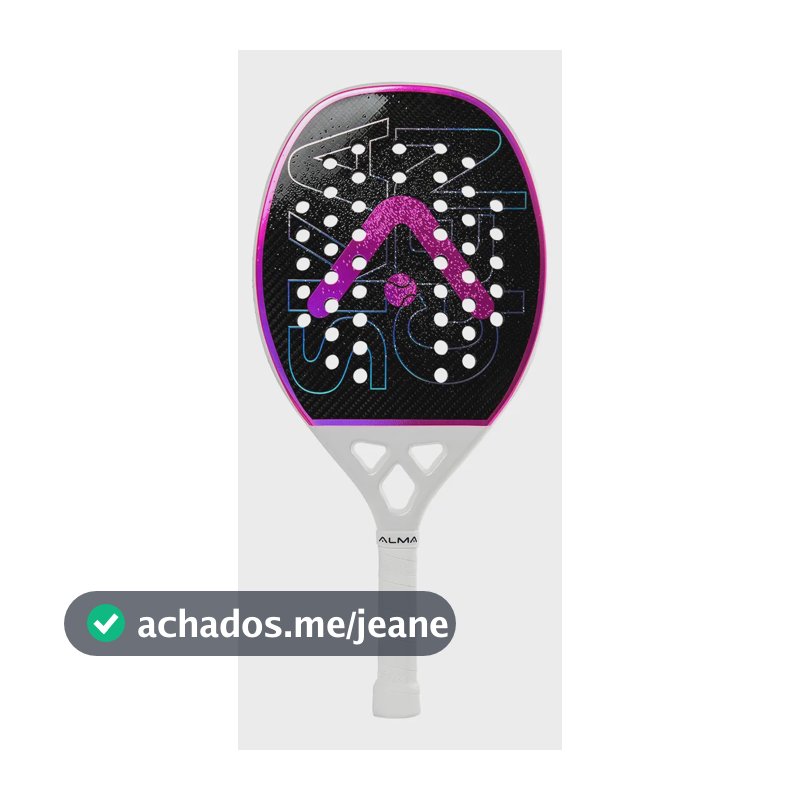 Raquete Beach Tennis Skagen 3k Carbon Branca Rosa Alma Geniu
