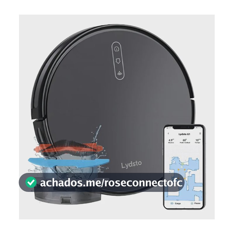 Robô Aspirador De Pó Inteligente Passa Pano Lydsto G1 Limpeza 3 em 1 Compatível XIAOMi Home APP