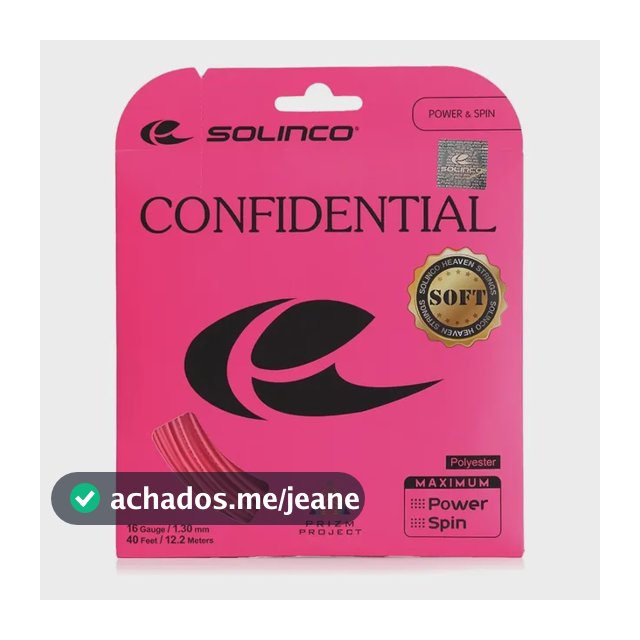 Corda Solinco Confidential Soft 16l 1.25mm Pink 1 Set 12m 1.25 Mm Rosa-chiclete