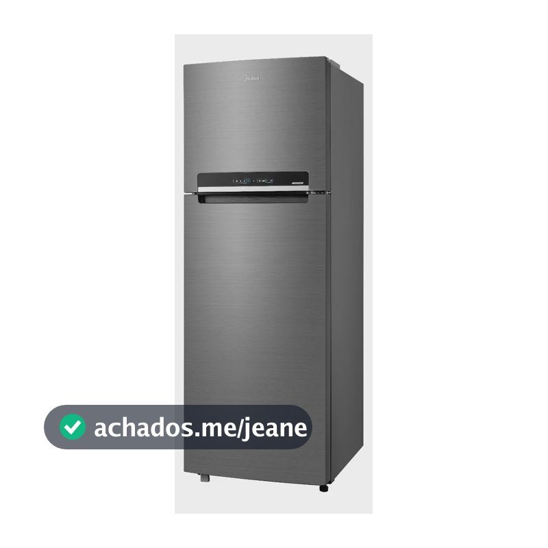 Geladeira com freezer inverter Midea Frost Free Duplex MDRT533EVD461 con capacidad de 394L inox
