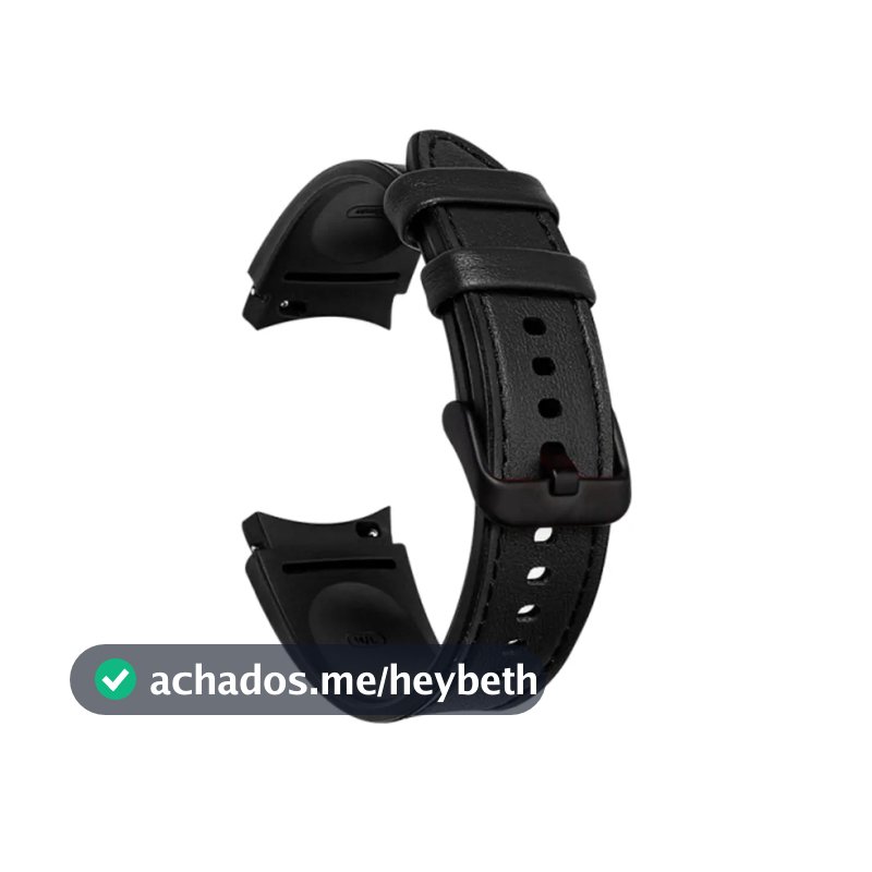 Pulseira De Couro + Silicone Para Samsung Galaxy Watch4 Galaxy Watch5 Galaxy Watch6 E Galaxy Watch7 Cor Preto Largura Da Pulseira 20mm