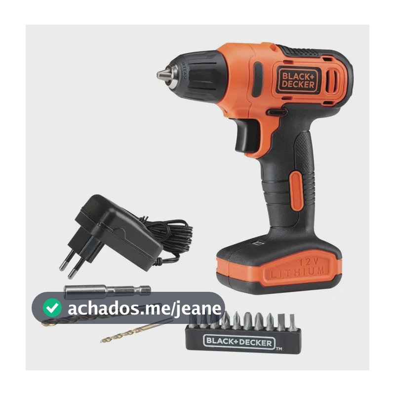 Parafusadeira e Furadeira de Impacto 10mm 12V BLACK+DECKER LD12S-BR Com 13 acessórios