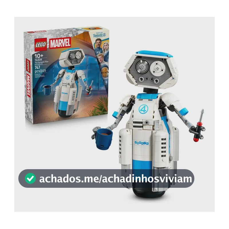 LEGO Marvel Quarteto Fantástico: H.E.R.B.I.E. 76339; Conjunto de construção com detalhes do adorável robô inspirado no filme; Brinquedo para meninos e meninas; 10+