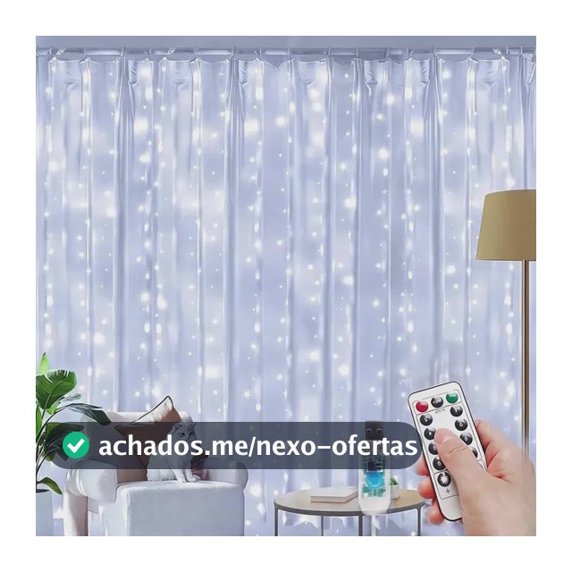 Luz De Cortina 300 Leds 3x3 M Decoração Festas Casamentos Branco-frio 110v/220v